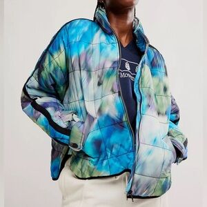 FREE PEOPLE PIPPA PRINTED PACKABLE PUFFER JACKET NWT sz S